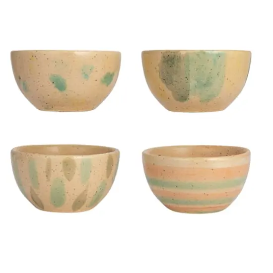 Hello Honey&reg; 4.75" Abstract Round Terra Cotta Bowl Set {1}