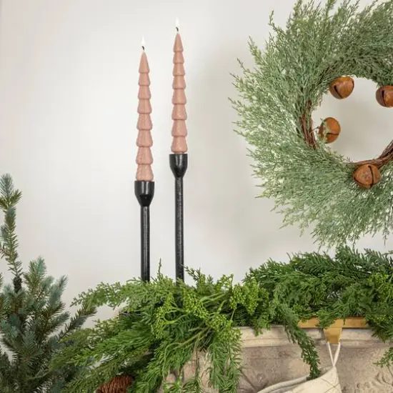 Hello Honey 10" Khaki Seasonal Silhouette Tree Shaped Taper Candles, 2ct. {5}