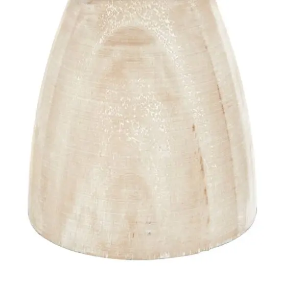 Brown Wood Natural Candle Holder Set {5}