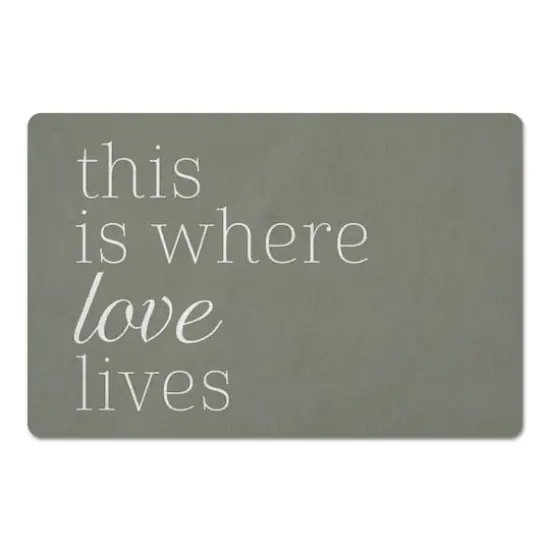 18" x 27" Where Love Lives Olive Floor Mat {1}