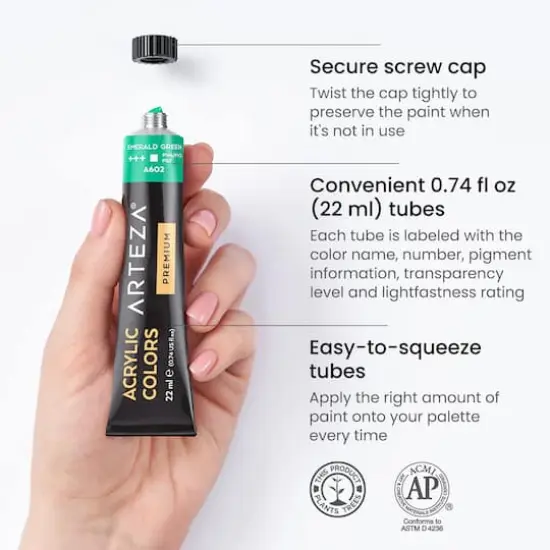 Arteza&reg; 24 Color Acrylic Paint Set {4}