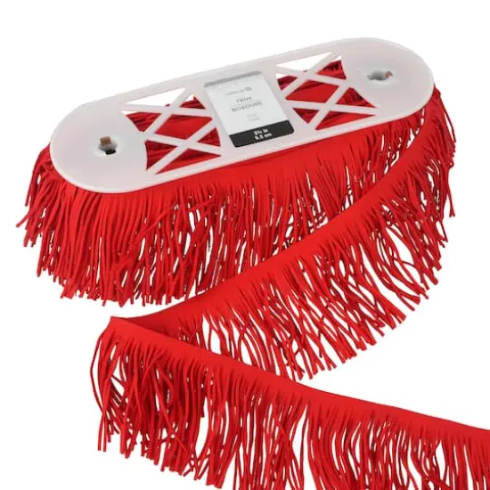3.75" Flocked Fringe Trim by Celebrate It&reg; Red {3}