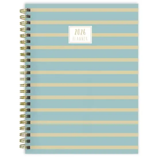 2026 Blue and Gold Lines Medium Weekly Monthly Planner {1}