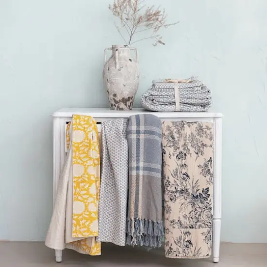 Hello Honey&reg; 60" Blue Floral Throw {3}