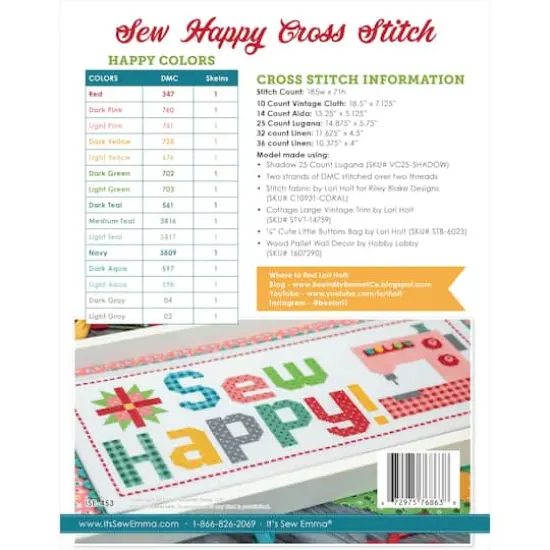 It's Sew Emma&reg; Sew Happy Cross Stitch Pattern {3}