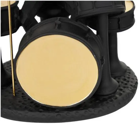 Black Polystone Rock Band Musician Sculpture with Gold & Silver Accents Set {6}