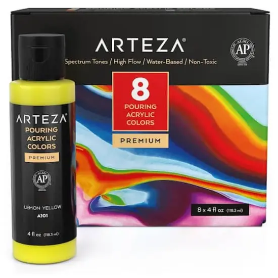 Arteza&reg; 8 Color Spectrum Tones Acrylic Pouring Paint Set {1}