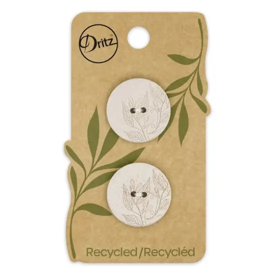 Dritz® 23mm Recycled Hemp Round Floral Button, 6ct. Light grey {1}