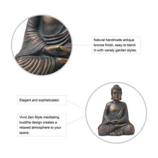 Glitzhome&reg; 19" Meditating Buddha Statue {6}