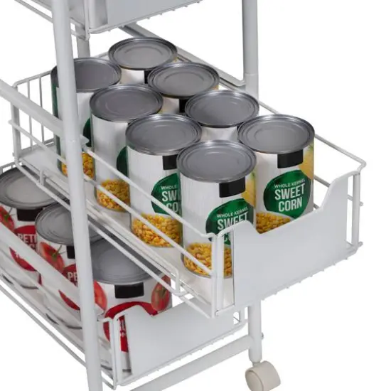 Honey Can Do White 4-Tier Slim Rolling Cart {6}