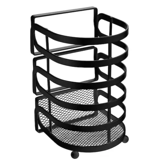 Kitchen Details Matte Black Industrial Collection Cooking Utensil Basket {1}