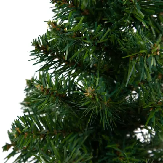 10" Unlit Alpine Artificial Christmas Tree with Wooden Base {6}