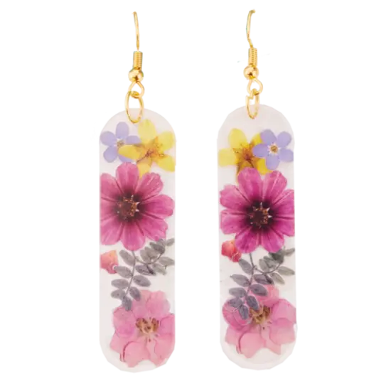 Faber-Castell&reg; Pressed Floral Acyrlic Earings {7}