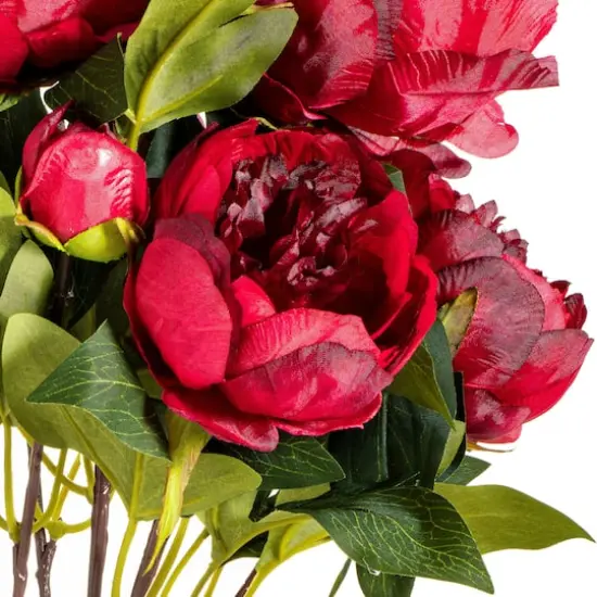Artificial Red Peony Bush {4}