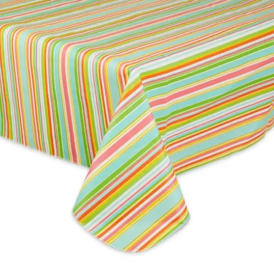 Spring Stripe Vinyl Tablecloth 60" x 102" {3}