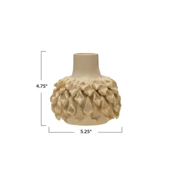 Hello Honey&reg; Bloomingville 5" Ivory Handmade Stoneware Formed Vase {6}