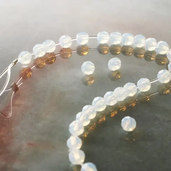 Preciosa Glass Crystal Round Beads, 4mm by Bead Landing&trade; White Opal {3}