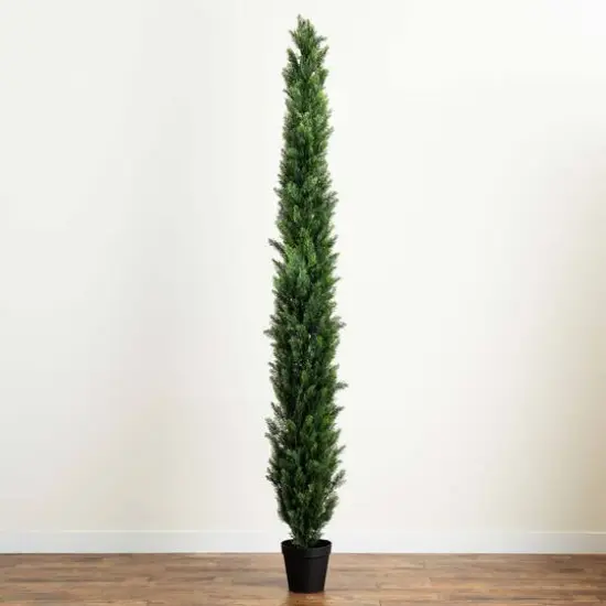 10ft. Potted Green UV Resistant Artificial Cedar Pine Tree {6}