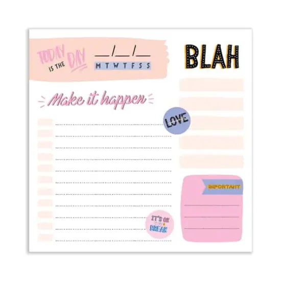 TF Publishing Undated Make it Happen Daily Note Block for Productivity & Lists Desktop {3}