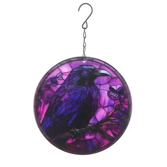 12" Purple Glass Raven Wall Art by Ashland&reg; {3}