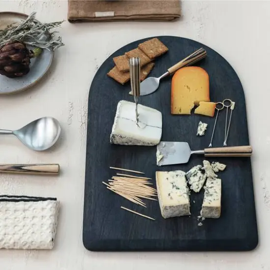 Hello Honey&reg; 18" Black Gourmet Noir Mango Wood Cheese & Cutting Board {4}