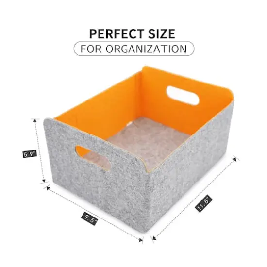 Welaxy Felt 3 Piece Collapsible Storage Bins Green/Turquoise/Orange {6}