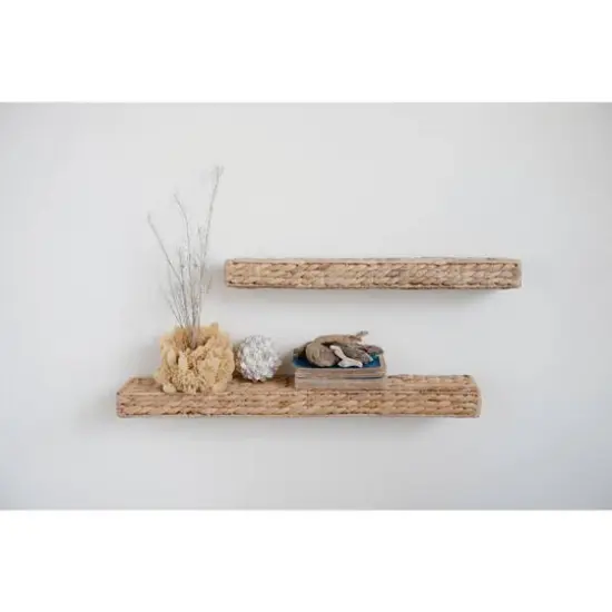 Hello Honey&reg; 23.5" Handwoven Water Hyacinth Wall Shelf {7}