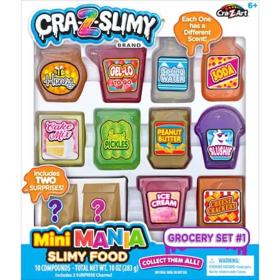 Cra-Z-Slimy&reg; Mini Mania&trade; Slimy Food Scented Slime Set {8}