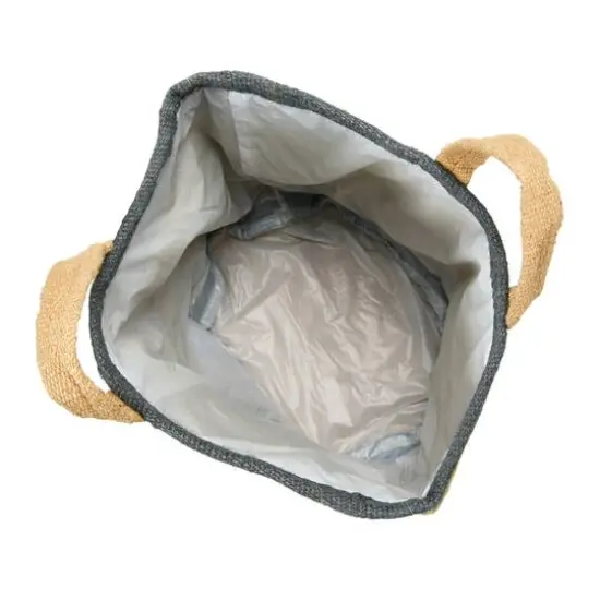 Hello Honey&reg; 24" Rust Striped Woven Jute Tote with Liner {10}