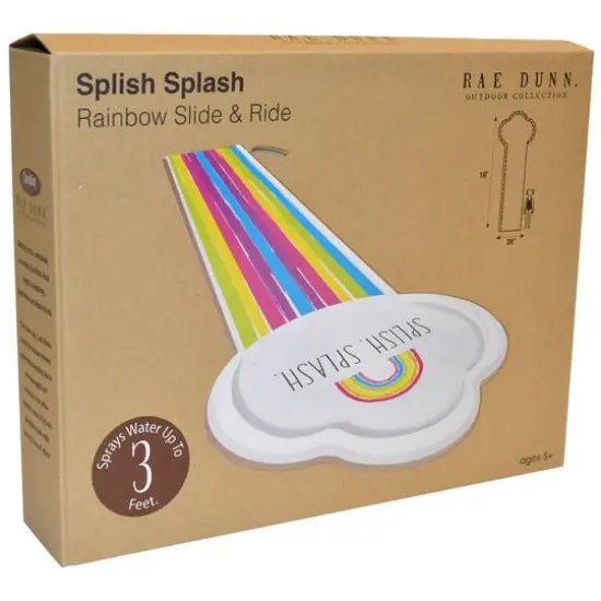 Rae Dunn 16ft. Splish Splash Rainbow Slide & Ride with Sprinkler {7}