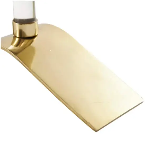 33" Gold Stainless Steel Candle Holder with Wavy Base {5}