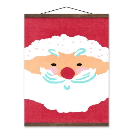 Santa Face 16x20 Teak Hanging Canvas {1}