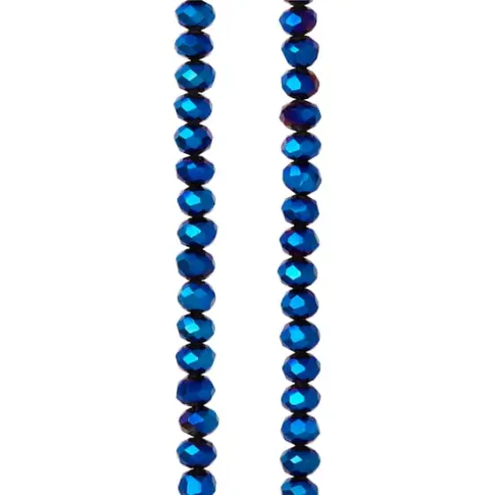 Sapphire Faceted Glass Rondel Beads, 4mm by Bead Landing&trade; {1}