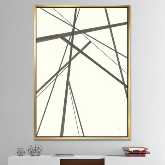 Designart - minimalist black and white III - Transitional Canvas in Gold Frame {3}
