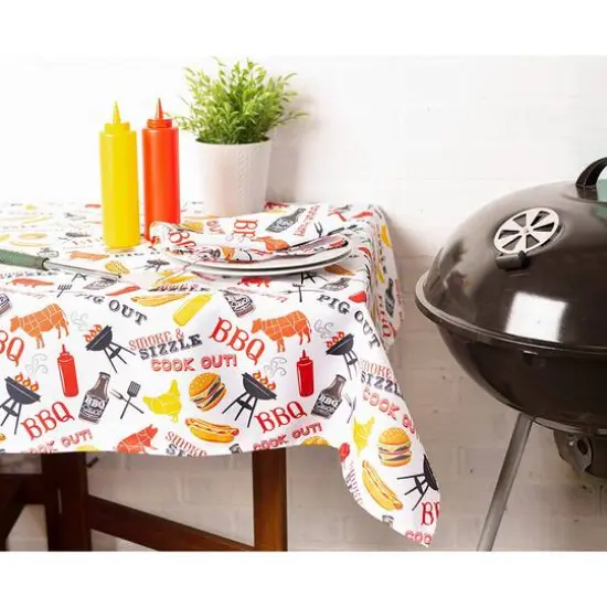 BBQ Fun Print Outdoor Tablecloth 60" x 84" {4}