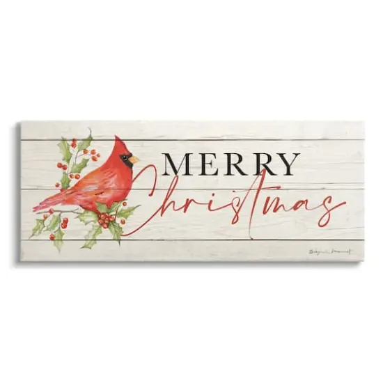 Stupell Industries Merry Christmas Cardinal Canvas Wall Art {1}