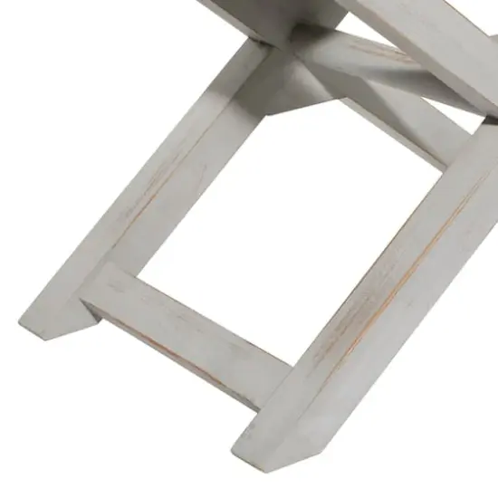 20" Black Wood Farmhouse Stool {6}