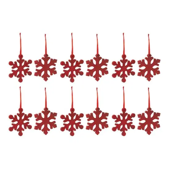 7.75" Red Fir Wood Snowflake Ornament Set {1}