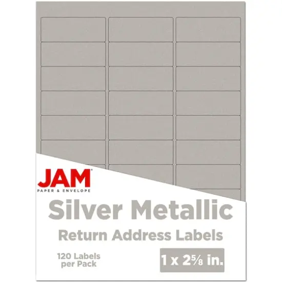 JAM Paper Standard Mailing Return Address Labels Silver {1}