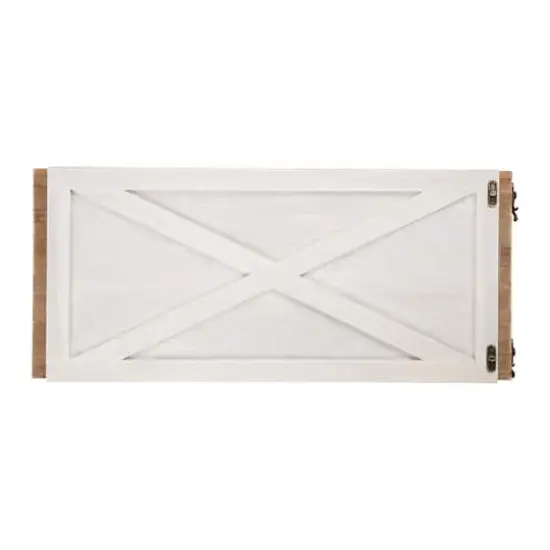 Glitzhome&reg; 26" Washed White Wooden Tree Collar {8}