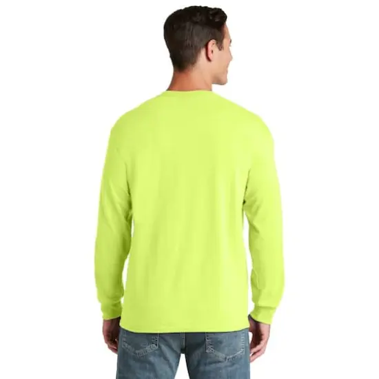 JERZEES&reg; Dri-Power&reg; 50/50 Cotton/Poly Long Sleeve T-Shirt Safety Green {6}