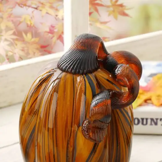 Glitzhome&reg; Medium Glass Pumpkin, Multicolor Stripes {11}