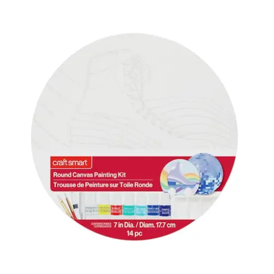 7" Disco Round Canvas Painting Kit by Craft Smart&reg; {4}