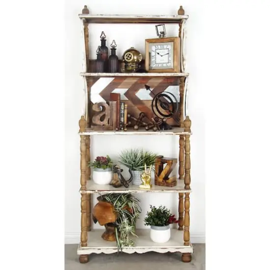 White Wood Farmhouse Shelving Unit {9}