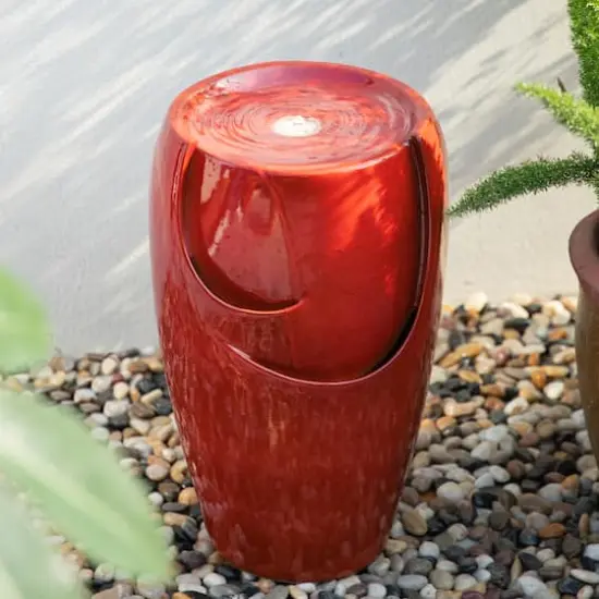 Glitzhome&reg; 21" Red LED Ceramic Fountain {3}
