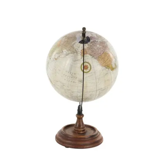 14" Brown Mango Wood Traditional Globe {4}