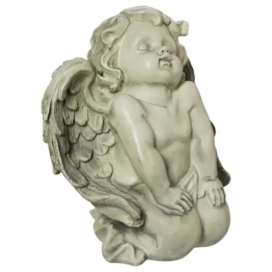 6" Heavenly Gardens Kneeling Cherub Angel Outdoor Garden Statue {4}