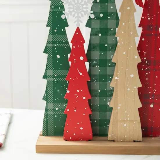 Glitzhome&reg; 23.5" Wooden Christmas Tree Table D&eacute;cor {6}
