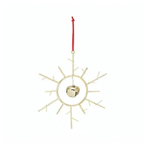 Hello Honey&reg; 7" Silver Metal Snowflake Ornament with Bell & Glitter {1}