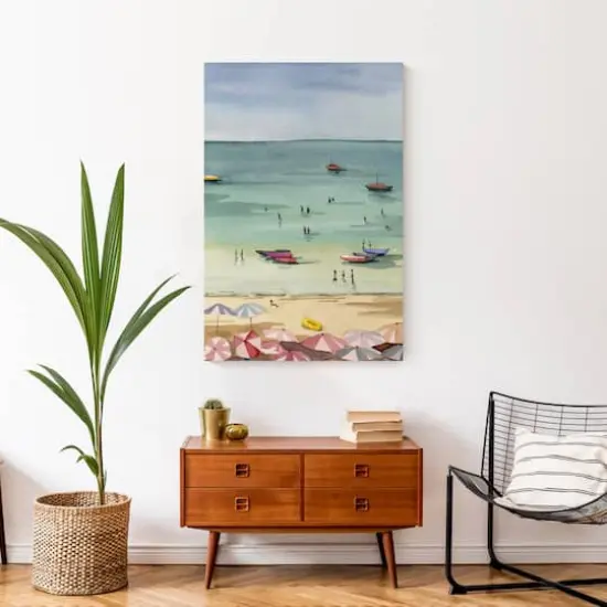 Day On The Beach 24" x 36" Canvas Wall Art {5}